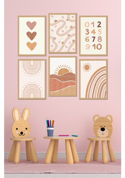 Dekorize Mdf Tablo Seti 6 Parça 3 mm - Çocuk Odası Duvar Dekoru 6010 13 x 17 modelleri
