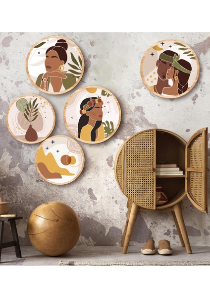 Notpa Dekorize Mdf 5 Parça Çerçeve Görünümlü Tablo Set 5006 50 x 70