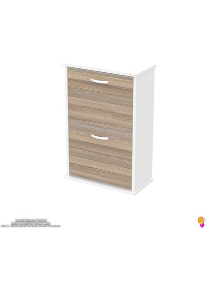 Asaf Cordoba Renk Asma Ayakkabılık Kapı Önü 2 Düşer Kapak 4 Göz Bölmeli Ayakkabılık 52X78X 25,5 cm indirimleri