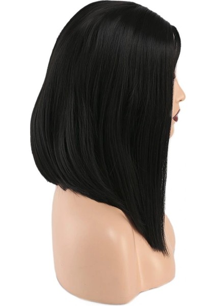 Fiber Sentetik Bob Kısa Tül Peruk - Siyah fiyatları