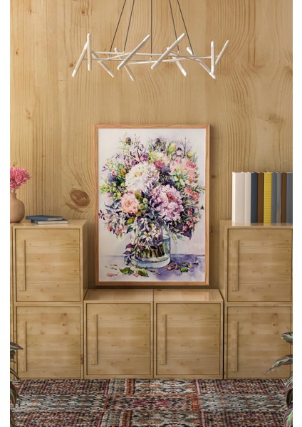 Ahşap Çerçeveli Mdf Tek Tablo Çiçek Dekoru Tablo (Kendi Tablo Setinizi Oluşturacağınız Liste) 23 x 32 Çerçeveli 1072