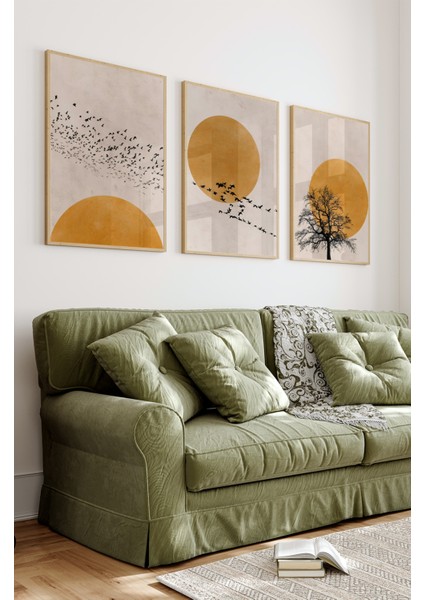 Dekorize Mdf Tablo Seti 3 Parça 3 mm -Çerçeveli Tablo Seti Salon Oturma Odası Için Duvar Dekoru 3009 23 x 32 fiyatları