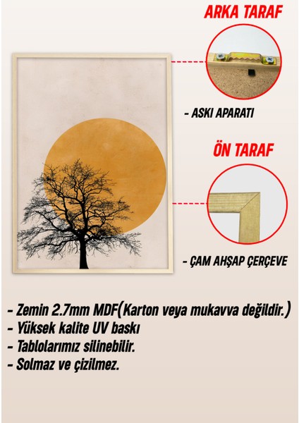 Dekorize Mdf Tablo Seti 3 Parça 3 mm -Çerçeveli Tablo Seti Salon Oturma Odası Için Duvar Dekoru 3009 23 x 32 modelleri