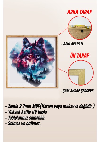 Ahşap Çerçeveli Mdf Kare Tek Tablo (Kendi Tablo Setinizi Oluşturacağınız Liste) Doğa 23 x 23 Çerçeveli TX1117