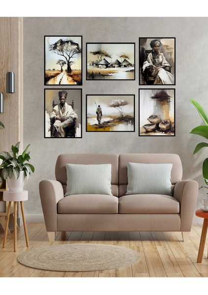 Dekorize Mdf Tablo Seti 6 Parça 3 mm - Salon Oturma Yatak Odası Için Duvar Dekoru 13 x 17 fiyatları