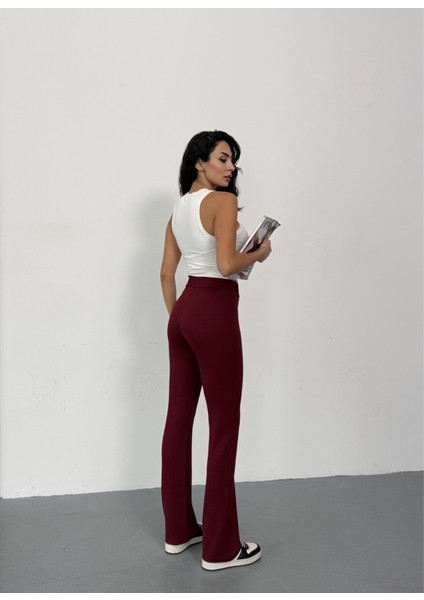 Krep Kumaş Likralı Kadın Palazzo Pantolon 3'lü Set fırsatları