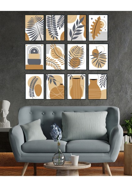 Dekorize Mdf Tablo Seti 12 Parça 3 mm - Kahverengi Salon Oturma Yatak Odası Için Duvar Dekoru 13 x 17 fiyatları