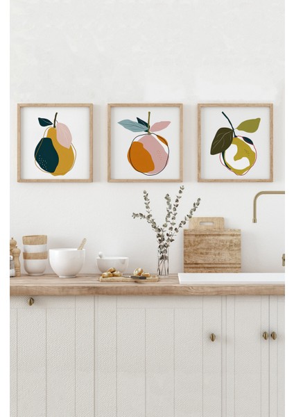 🏷️ 🍐 Renkli Meyve Temalı 3’lü Tablo Seti | Modern Stil | Uv Baskı – Mdf – Ahşap Çerçeve KR4051 23 x 23 fırsatları