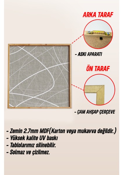Ahşap Çerçeveli Mdf Tablo Seti Matisse, Bohem, Kusama Salon ve Oturma Odası Için 326 Serisi 32 cm Varyantlı indirimleri