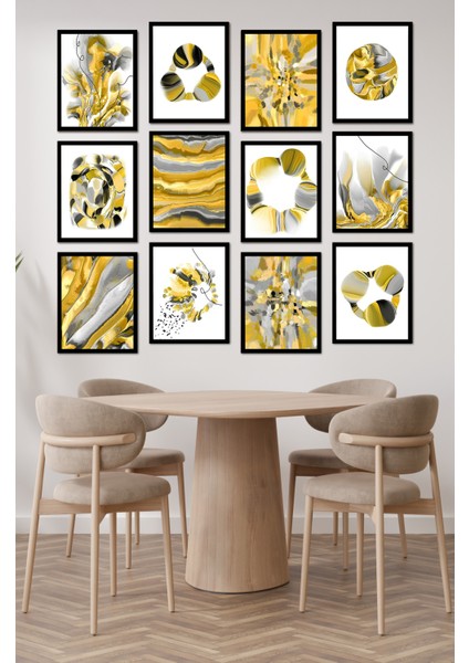 Dekorize Mdf Tablo Seti 12 Parça - Salon Oturma Odası Için Duvar Dekoru Çerçeve Görünümlü Onk Seri 1020 13 x 17 modelleri