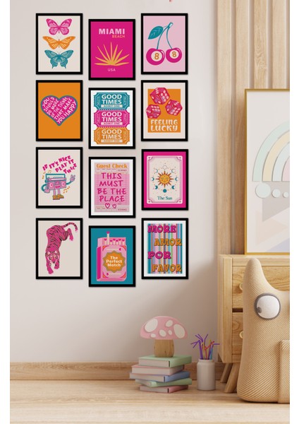 Dekorize Mdf Tablo Seti 12 Parça 3 mm - Kız Odası Için Duvar Dekoru MTF12 13 x 17 modelleri