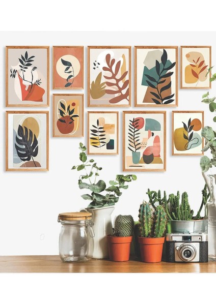 Dekorize Mdf Tablo Seti 10 Parça 3 mm - Çiçek Salon Oturma Yatak Odası Için Duvar Dekoru 13 x 17