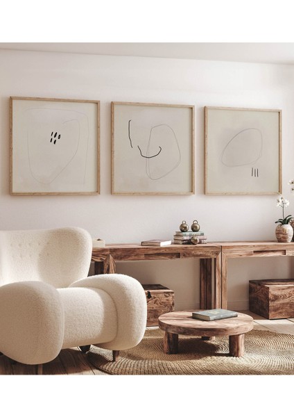 Ahşap Çerçeveli Mdf Kare Tablo Seti Salon ve Oturma Odası Için KR4030 23 x 23 fırsatları