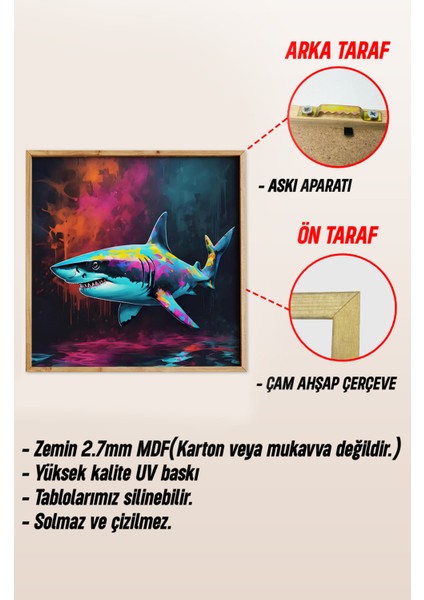 Ahşap Çerçeveli Mdf Kare Tek Tablo (Kendi Tablo Setinizi Oluşturacağınız Liste) Doğa 23 x 23 Çerçeveli TX1120
