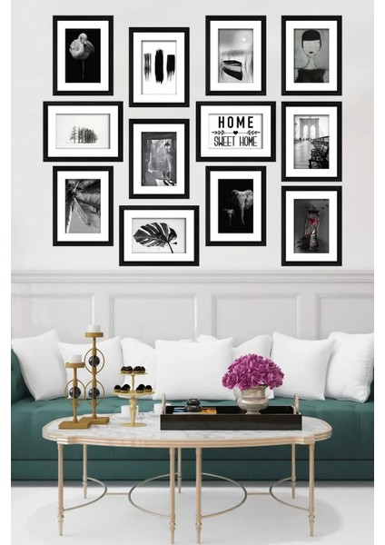 Dekorize Mdf Tablo Seti 12 Parça 3 mm - Salon Oturma Yatak Odası Için Duvar Dekoru 13 x 17