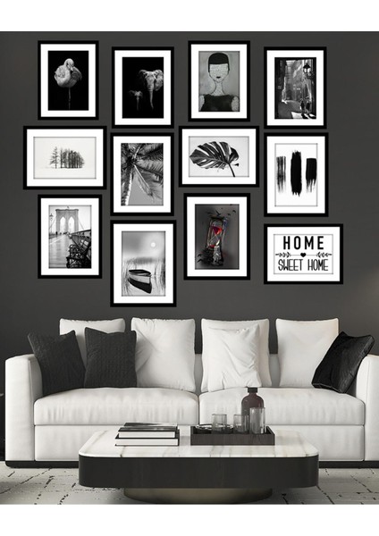 Dekorize Mdf Tablo Seti 12 Parça 3 mm - Salon Oturma Yatak Odası Için Duvar Dekoru 13 x 17 fiyatları