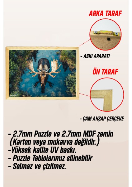 Ahşap Çerçeveli Puzzle - Tablo Hthp - 012 23 x 32 120 Parça indirimleri