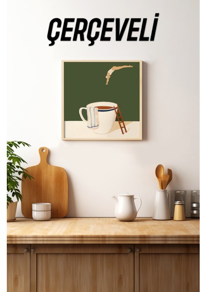 Ahşap Çerçeveli Mdf Kare Tek Tablo (Kendi Tablo Setinizi Oluşturacağınız Liste) MUTFAK02 23 x 23 Çerçeveli TX1183