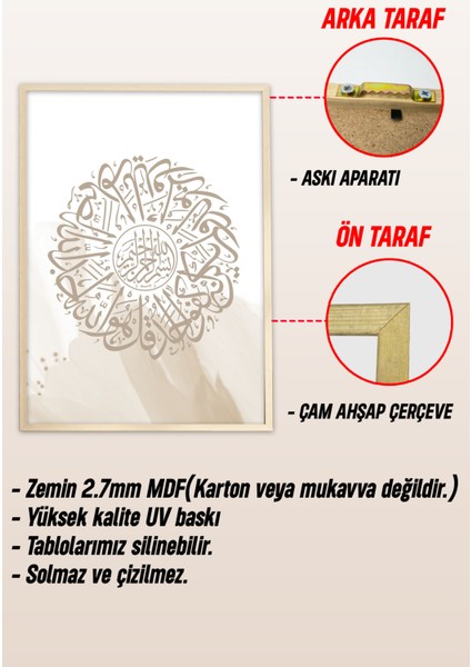 Ahşap Çerçeveli Mdf Tek Tablo Islami 5 Serisi (Kendi Tablo Setinizi Oluşturacağınız Liste) 23 x 32 Çerçeveli 1177 modelleri