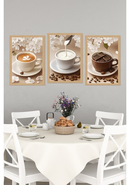 ☕ Zarif Kahve Keyfi – 3’lü Tablo Seti (3 Ebat Seçeneğiyle) CRVS1015 13 x 17 indirimleri