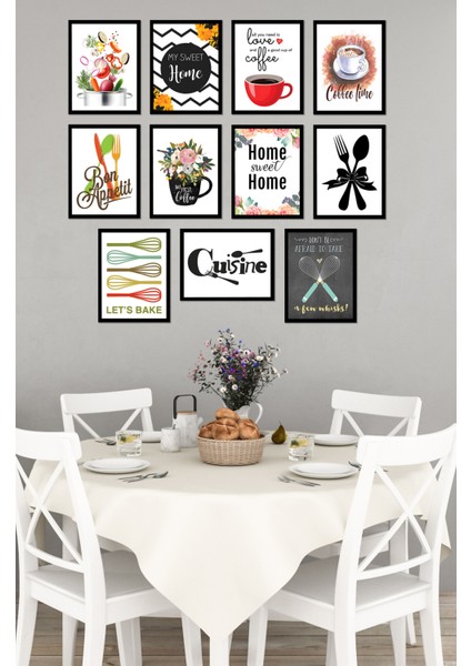 Dekorize Mdf Tablo Seti 11 Parça 3 mm - Mutfak Salon Oturma Yatak Odası Için Duvar Dekoru Mfset3 12 x 17