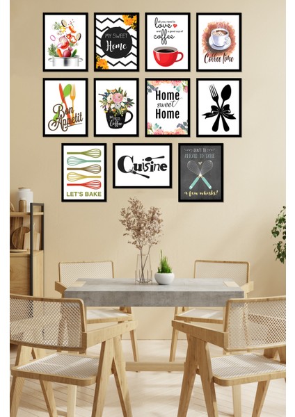 Dekorize Mdf Tablo Seti 11 Parça 3 mm - Mutfak Salon Oturma Yatak Odası Için Duvar Dekoru Mfset3 12 x 17 fiyatları