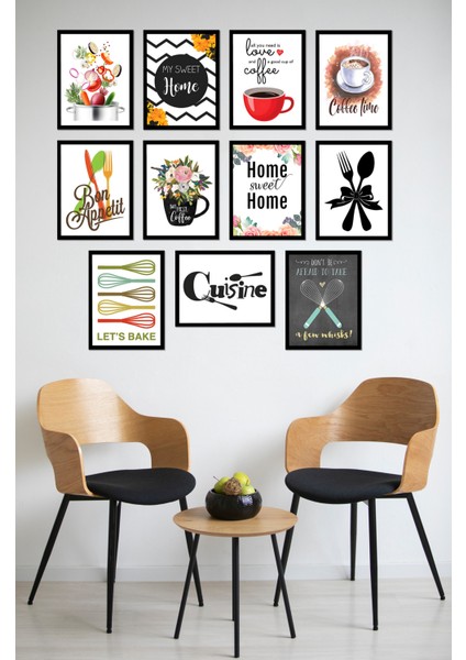 Dekorize Mdf Tablo Seti 11 Parça 3 mm - Mutfak Salon Oturma Yatak Odası Için Duvar Dekoru Mfset3 12 x 17 modelleri