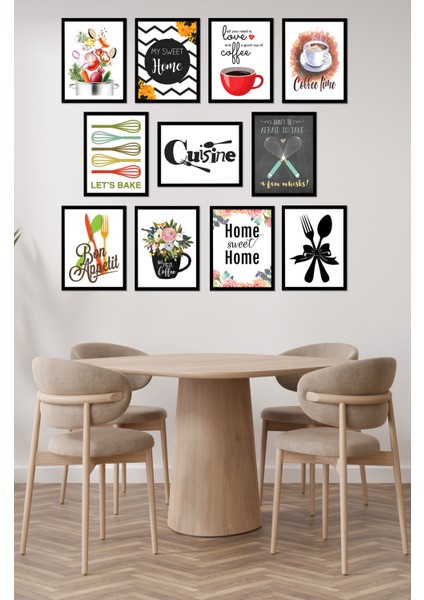 Dekorize Mdf Tablo Seti 11 Parça 3 mm - Mutfak Salon Oturma Yatak Odası Için Duvar Dekoru Mfset3 12 x 17 fırsatları