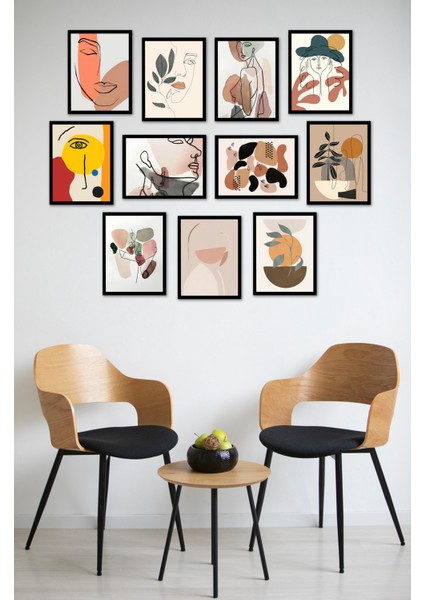 Modern Style Dekorize Mdf 11 Parça Çerçeve Görünümlü Tablo Set 1110 13 x 17 modelleri