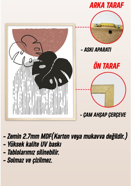 🖼️ Modern Minimal – 3’lü Ahşap Çerçeveli Mdf Tablo Seti (3 Ebat Seçeneği) 3022 23 x 32 modelleri