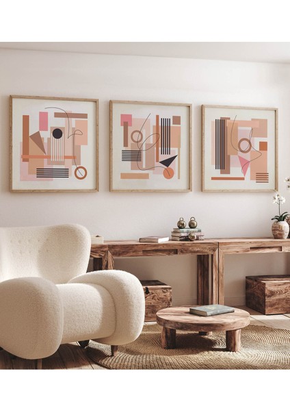 Ahşap Çerçeveli Mdf Kare Tablo Seti Salon ve Oturma Odası Için KR4026 23 x 23 fırsatları