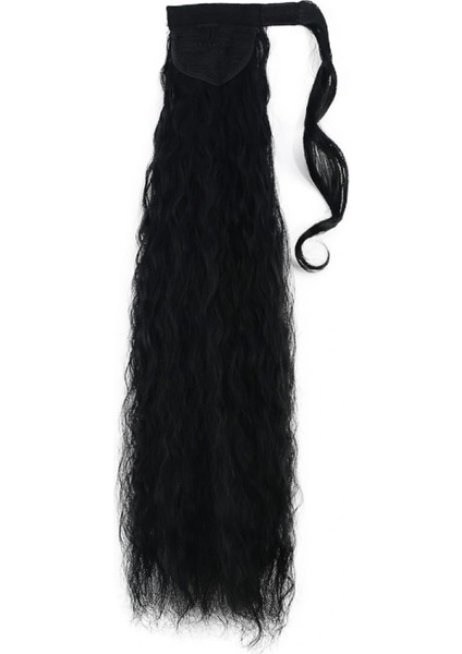 Bağlamalı Kabarık Dalgalı At Kuyruğu - Siyah fırsatları