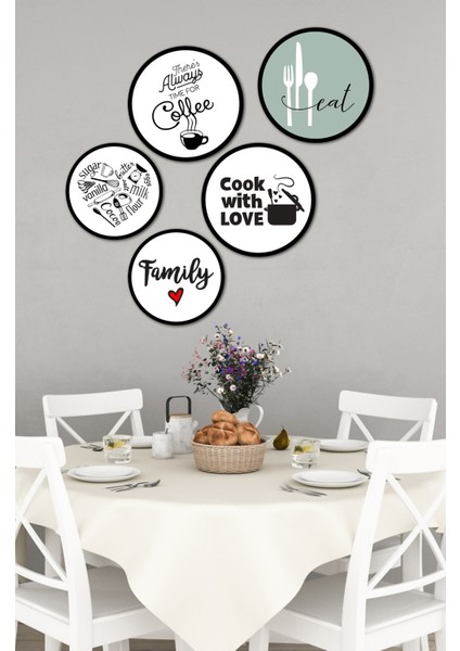 Dekorize Mdf 5 Parça Çerçeve Görünümlü Tablo Set 5019 50 x 70