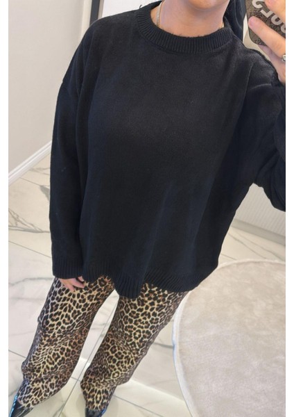 Kadın Siyah Yumoş Basıc Kazak modelleri