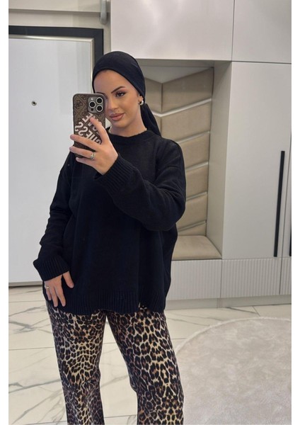 Kadın Siyah Yumoş Basıc Kazak fırsatları