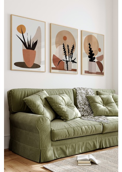 Dekorize Mdf Tablo Seti 3 Parça 3 mm - Çerçeveli Salon Oturma Odası Için Bohem Duvar Dekoru 3006 23 x 32 Çerçeveli 3006 fiyatları