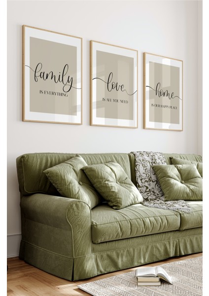 Dekorize Mdf Tablo Seti 3 Parça 3 mm - Çerçeveli Salon Oturma Odası Için Duvar Dekoru 3046 23 x 32 fiyatları