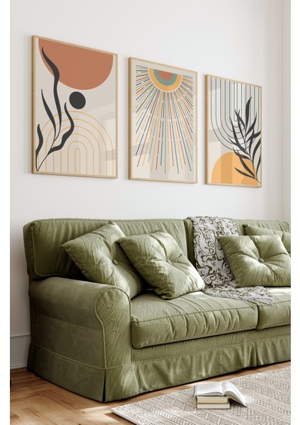 Dekorize Mdf Tablo Seti 3 Parça 3 mm - Çerçeveli Salon Oturma Odası Için Duvar Dekoru 3017 23 x 32 fiyatları