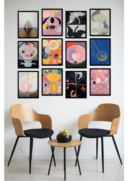 Dekorize Mdf Tablo Seti 12 Parça - Salon Oturma Odası Için Duvar Dekoru Çerçeve Görünümlü Onk 1007 13 x 17