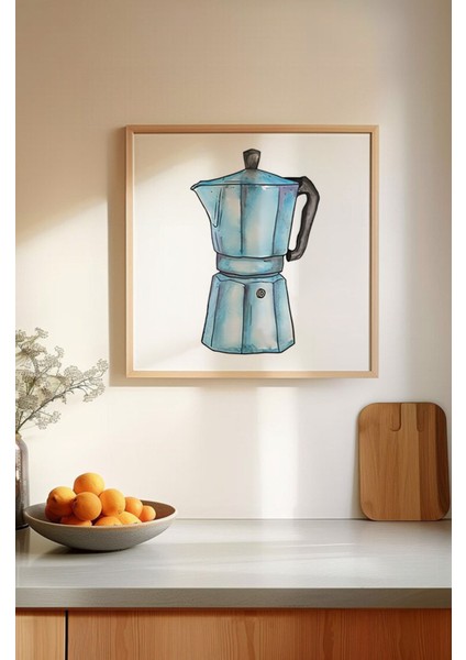 🔵 Maviyle Başlayan Lezzetli Hikâyeler – 3’lü Mdf Kahve Temalı Çerçeveli Tablo Seti KR4060 23 x 23 indirimleri