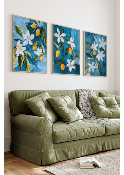 Ahşap Çerçeveli Mdf Tablo Seti Matisse, Bohem, Kusama Salon ve Oturma Odası Için ÇT3072 23 x 32