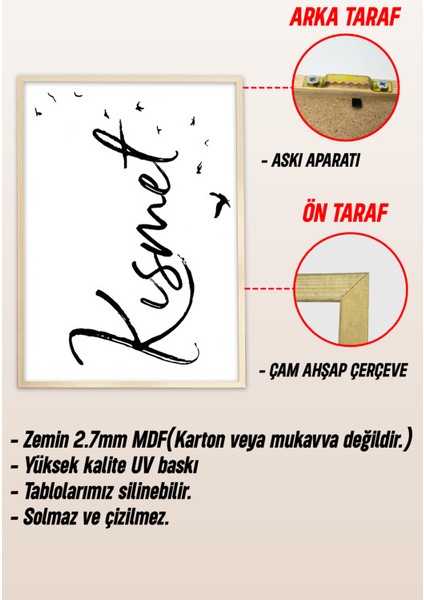 Ahşap Çerçeveli Mdf Tek Tablo Islami Tablo (Kendi Tablo Setinizi Oluşturacağınız Liste) 23 x 32 Çerçeveli 1029 modelleri