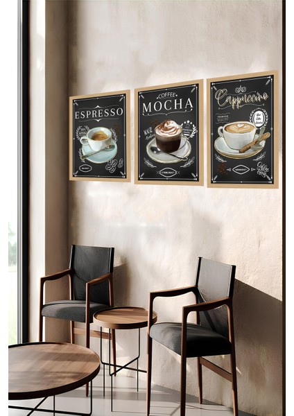 ☕ Espresso Mocha Cappuccino – 3’lü Mdf Uv Baskılı Kahve Tablo Seti (3 Ebat Seçeneği) CRVS1021 13 x 17 indirimleri