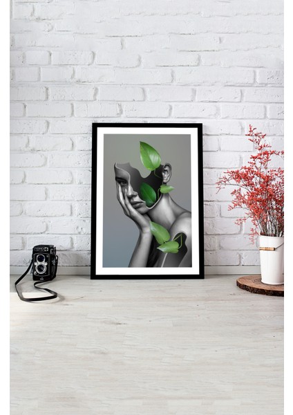 Notpa Tek Tablo Çerçeve Görünümlü Ahşap Duvar Tablosu A4 21 x 29.7 A4-12