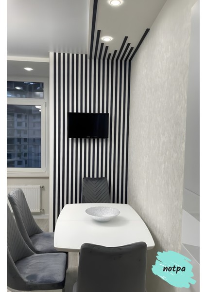 Notpa Dekorasyon Ahşap Şerit Duvar Panelleri Dekoratif Duvar Çıtası 1 Paket(10 Adet) 50 cm