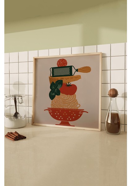 Ahşap Çerçeveli Mdf Kare Tek Tablo (Kendi Tablo Setinizi Oluşturacağınız Liste) MUTFAK03 23 x 23 Çerçeveli TX1185 fiyatları