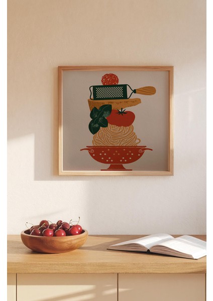 Ahşap Çerçeveli Mdf Kare Tek Tablo (Kendi Tablo Setinizi Oluşturacağınız Liste) MUTFAK03 23 x 23 Çerçeveli TX1185 modelleri