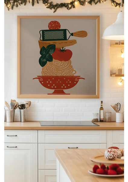 Ahşap Çerçeveli Mdf Kare Tek Tablo (Kendi Tablo Setinizi Oluşturacağınız Liste) MUTFAK03 23 x 23 Çerçeveli TX1185 fırsatları