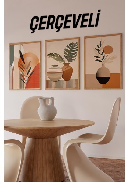 🖼️ Çerçeveli 3'lü Modern Tablo Seti – Varyantlı Ebat Seçenekleriyle Şıklık Katın! CRV1059 23 x 32