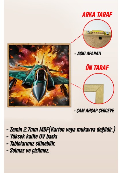 Ahşap Çerçeveli Mdf Kare Tek Tablo (Kendi Tablo Setinizi Oluşturacağınız Liste) Doğa 23 x 23 Çerçeveli TX1124